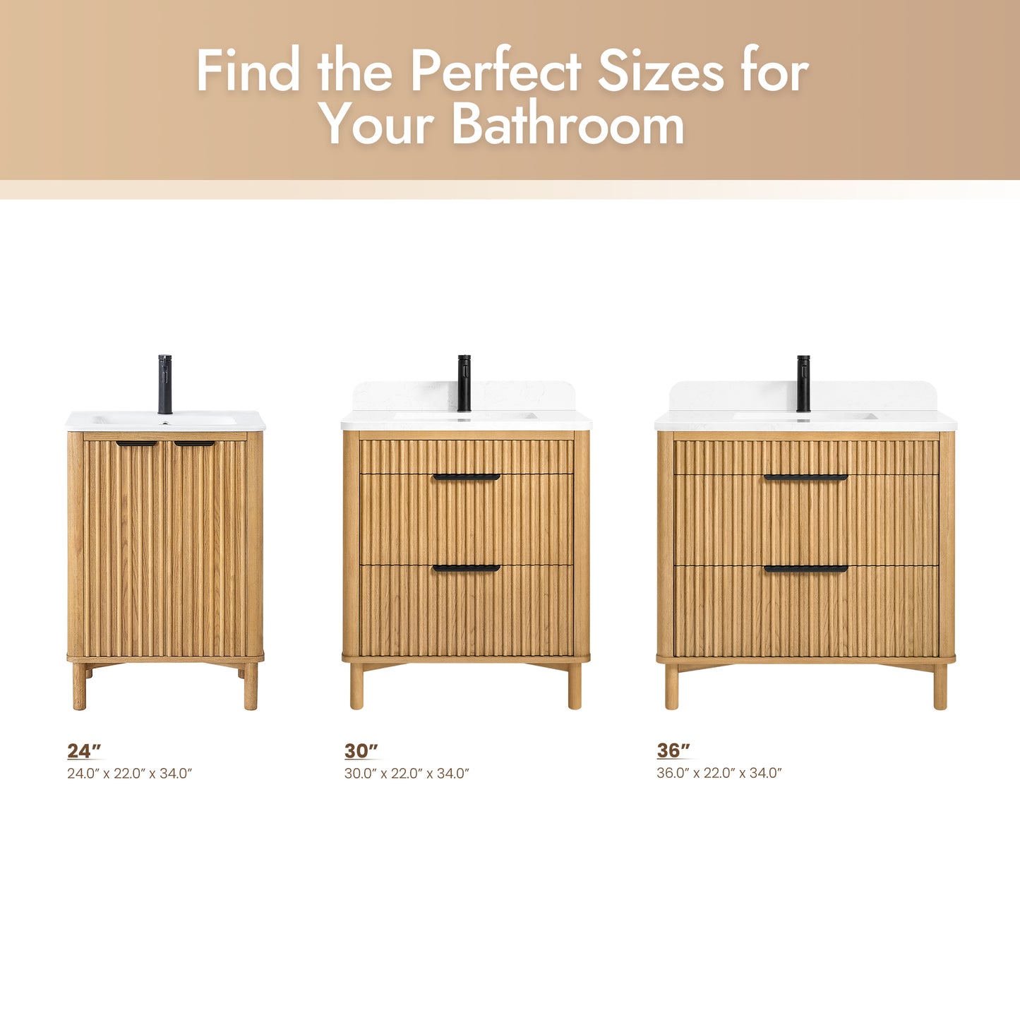 Mumbai 36" Single Sink Bath Vanity in Oak Weathering Light Brown