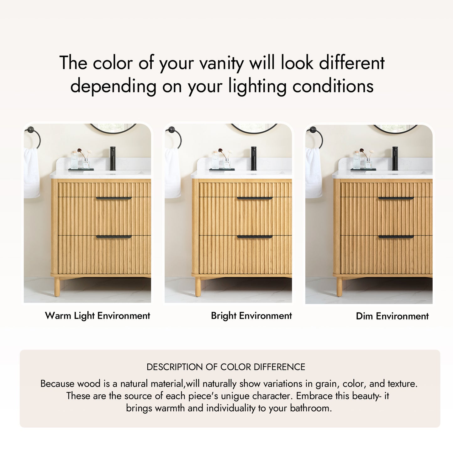 Mumbai 36" Single Sink Bath Vanity in Oak Weathering Light Brown