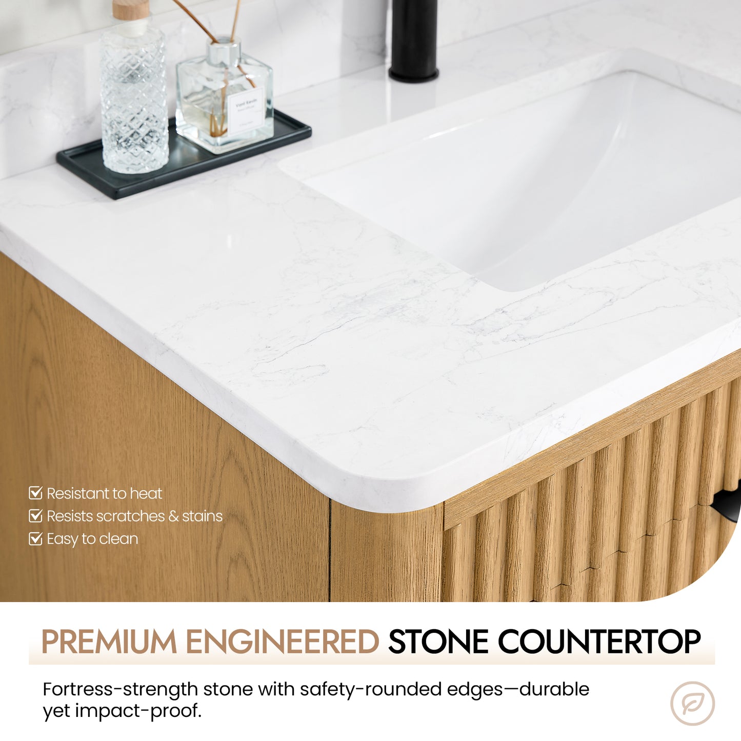 Mumbai 36" Single Sink Bath Vanity in Oak Weathering Light Brown