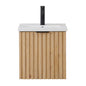 Manila Floating Single Bath Vanity in Washed Ash Grey with Drop-In White Ceramic Basin Top