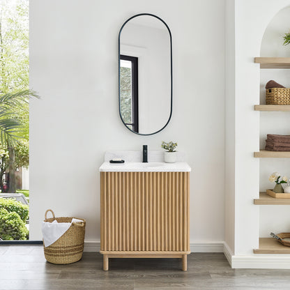 Seoul Bath Vanity with Grain Composite Stone Top