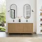 Seoul 72" Double Vanity in Washed Ash Grey with White Grain Composite Stone Top