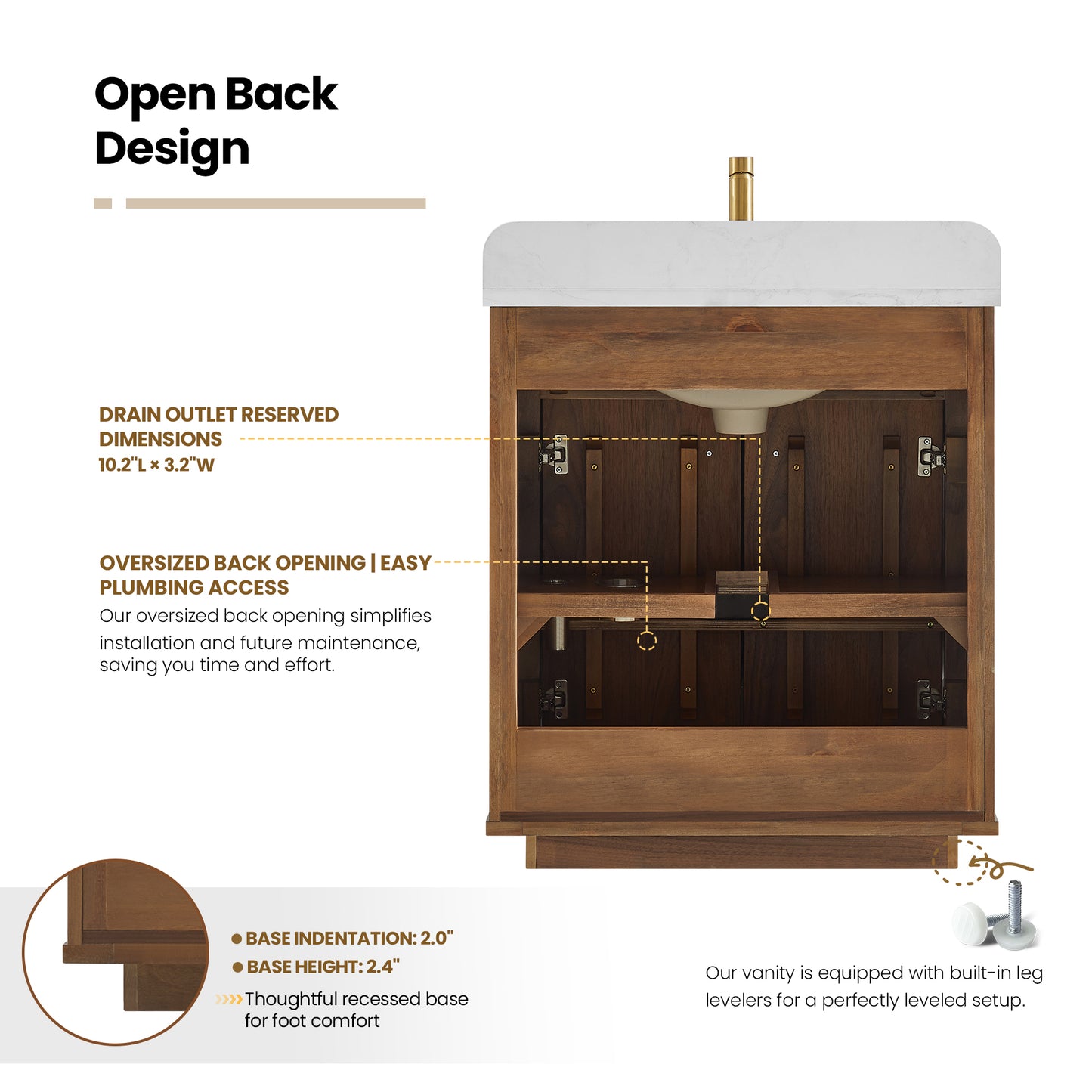 Zogno 30" Single Sink Bath Vanity in Natural Walnut