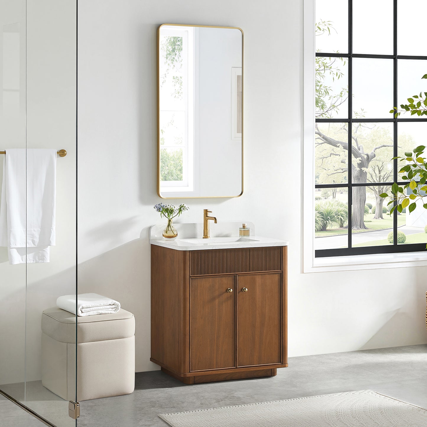Zogno 30" Single Sink Bath Vanity in Natural Walnut