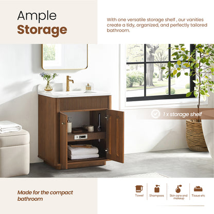 Zogno 30" Single Sink Bath Vanity in Natural Walnut