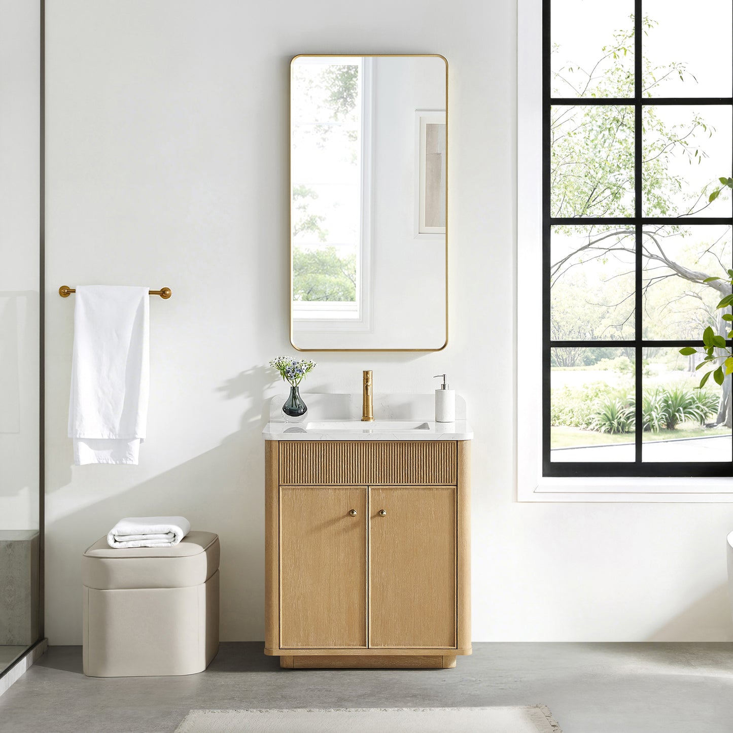Zogno 30" Single Sink Bath Vanity in Washed Ash Grey