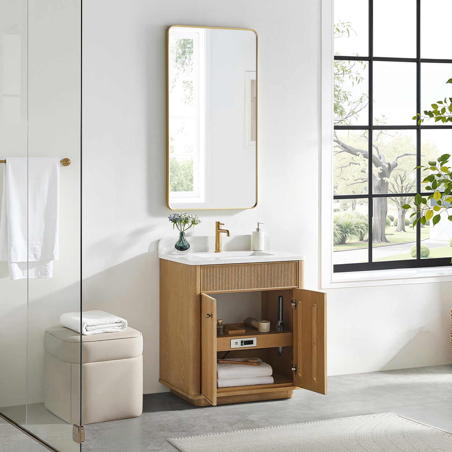 Zogno 30" Single Sink Bath Vanity in Washed Ash Grey