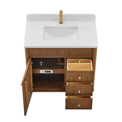 Zogno 36" Single Sink Bath Vanity in Natural Walnut