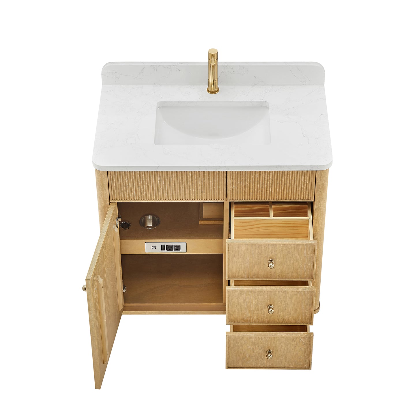 Zogno 36" Single Sink Bath Vanity in Washed Ash Grey