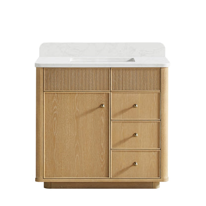 Zogno 36" Single Sink Bath Vanity in Washed Ash Grey