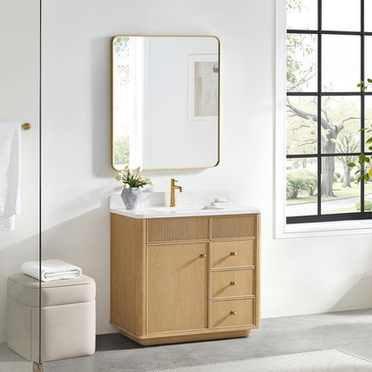 Zogno 36" Single Sink Bath Vanity in Washed Ash Grey
