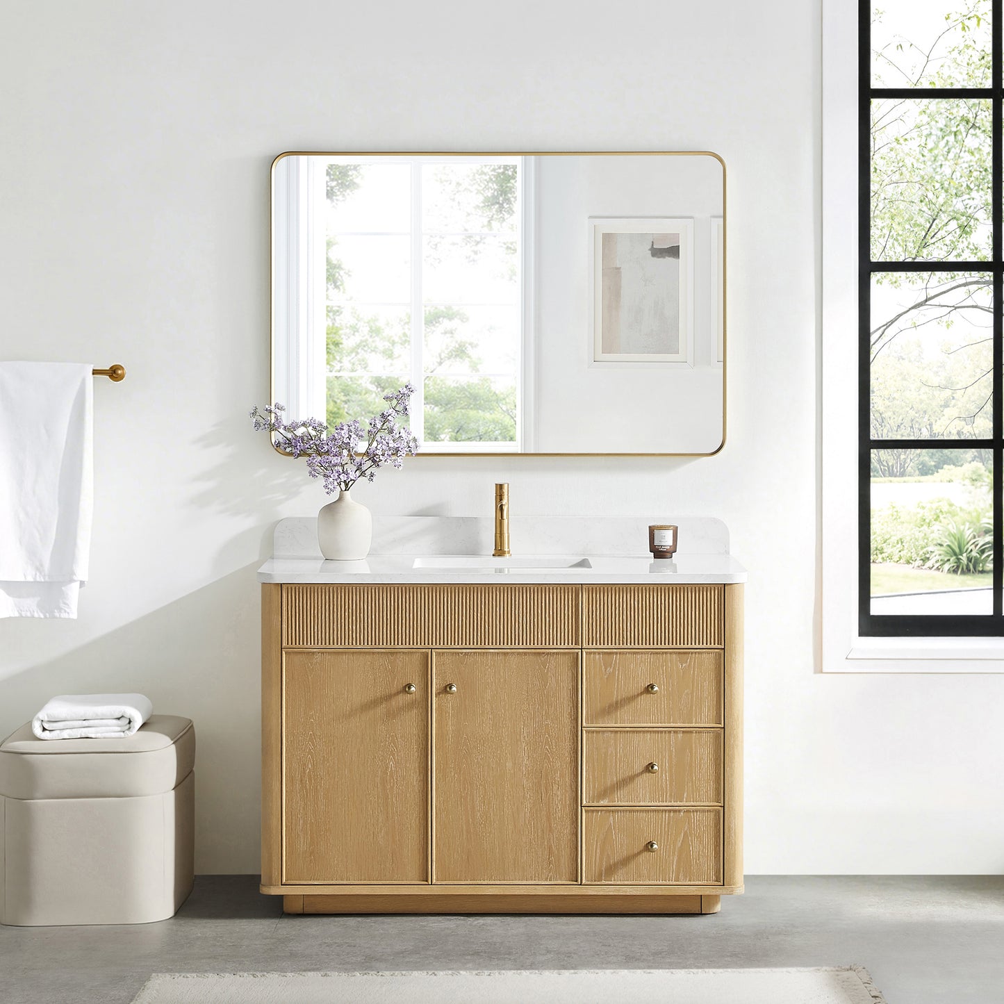 Zogno 48" Single Sink Bath Vanity in Washed Ash Grey