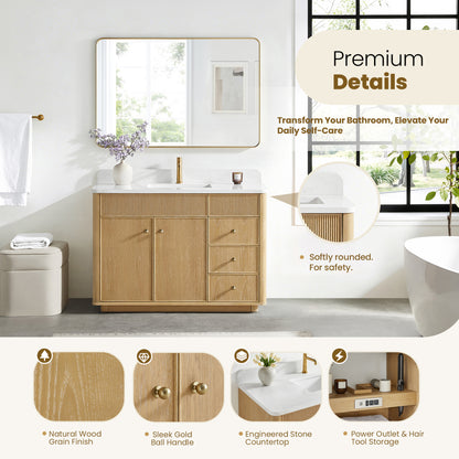 Zogno 48" Single Sink Bath Vanity in Washed Ash Grey