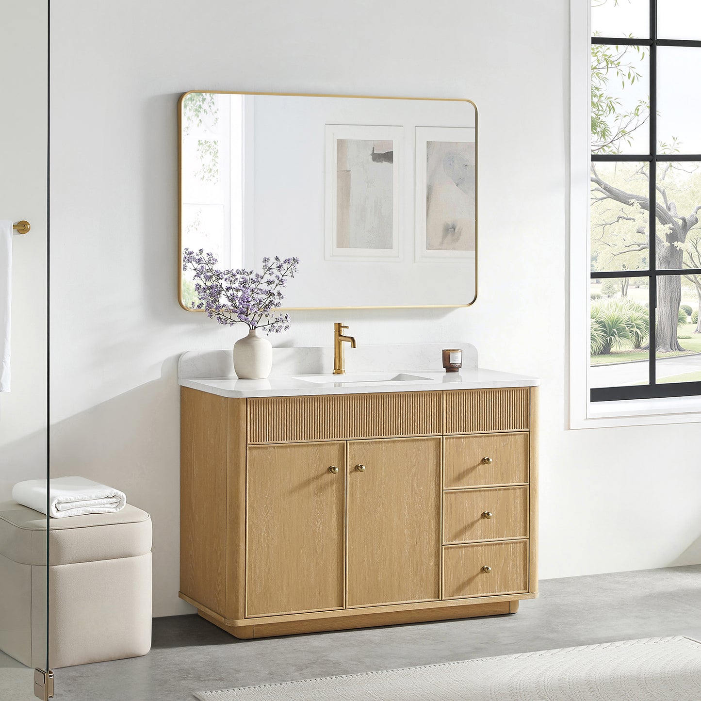 Zogno 48" Single Sink Bath Vanity in Washed Ash Grey