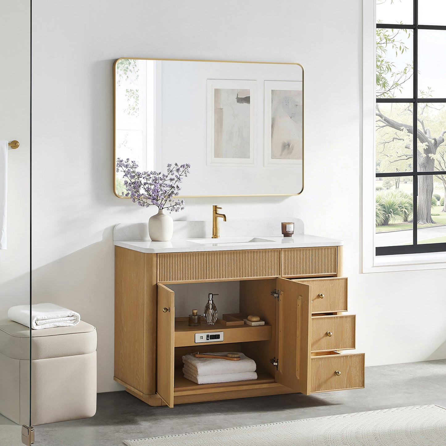 Zogno 48" Single Sink Bath Vanity in Washed Ash Grey