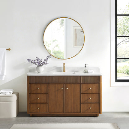 Zogno 60" Single Sink Bath Vanity in Natural Walnut
