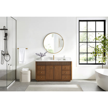 Zogno 60" Single Sink Bath Vanity in Natural Walnut