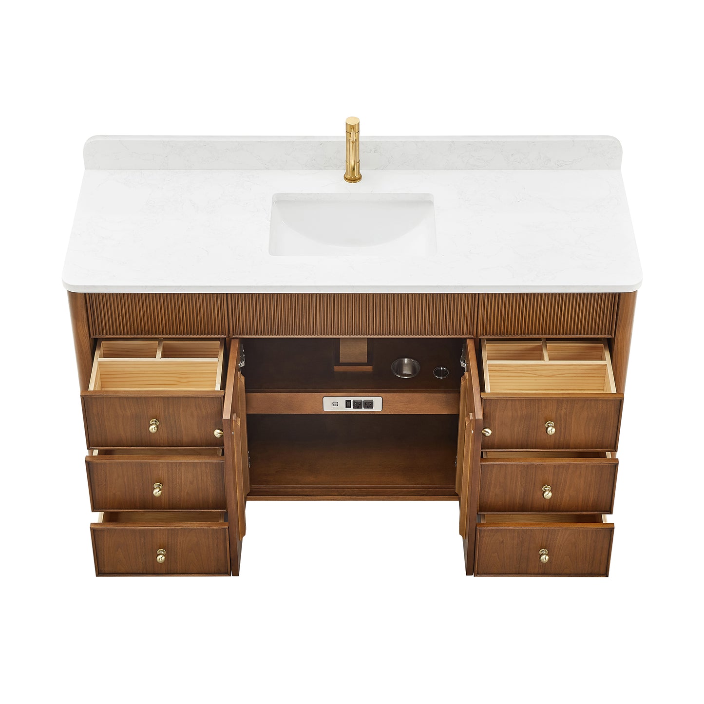 Zogno 60" Single Sink Bath Vanity in Natural Walnut