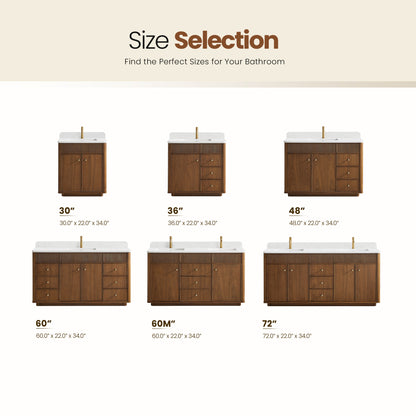 Zogno 60" Single Sink Bath Vanity in Natural Walnut
