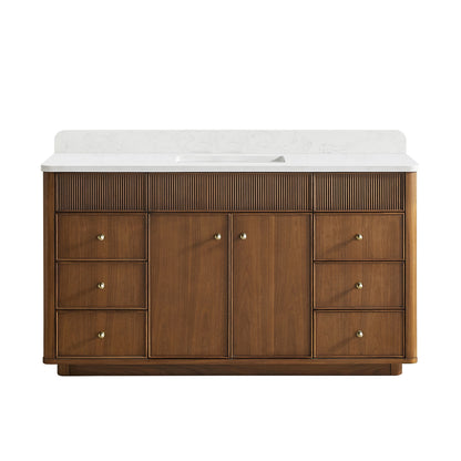 Zogno 60" Single Sink Bath Vanity in Natural Walnut