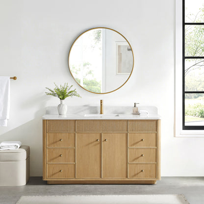 Zogno 60" Single Sink Bath Vanity in Washed Ash Grey