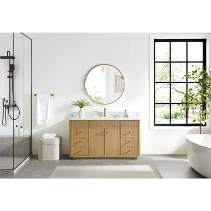 Zogno 60" Single Sink Bath Vanity in Washed Ash Grey