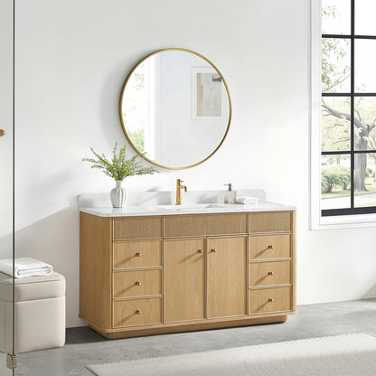 Zogno 60" Single Sink Bath Vanity in Washed Ash Grey