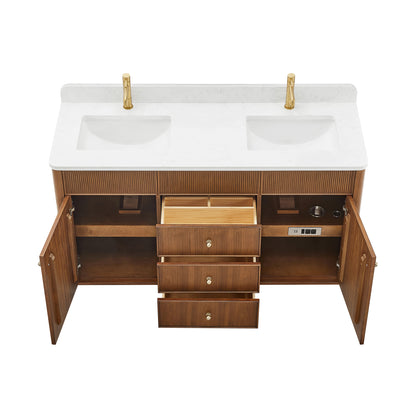 Zogno 60M" Double Sink Bath Vanity in Natural Walnut