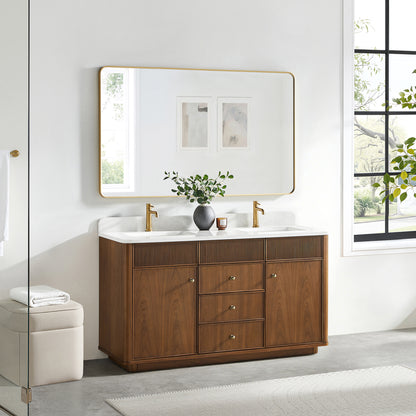 Zogno 60M" Double Sink Bath Vanity in Natural Walnut