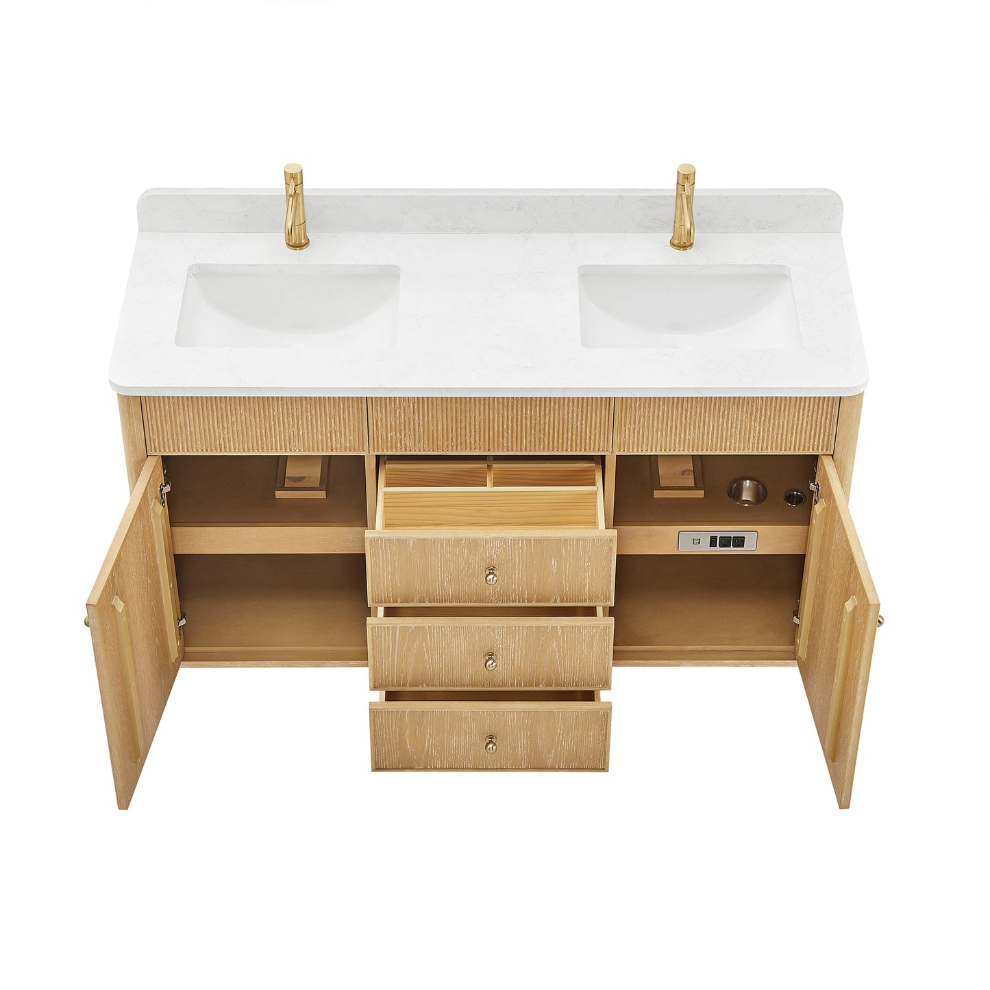 Zogno 60M" Double Sink Bath Vanity in Washed Ash Grey