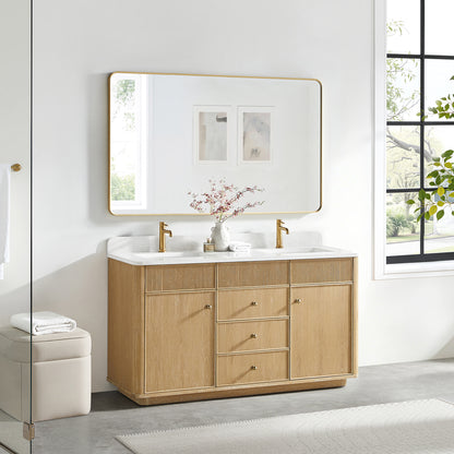 Zogno 60M" Double Sink Bath Vanity in Washed Ash Grey