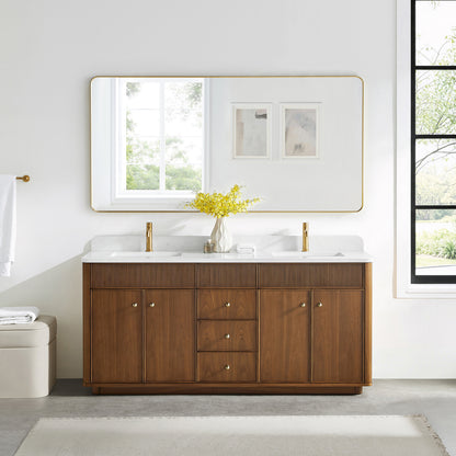 Zogno 72" Double Sink Bath Vanity in Natural Walnut
