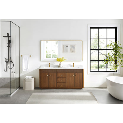 Zogno 72" Double Sink Bath Vanity in Natural Walnut
