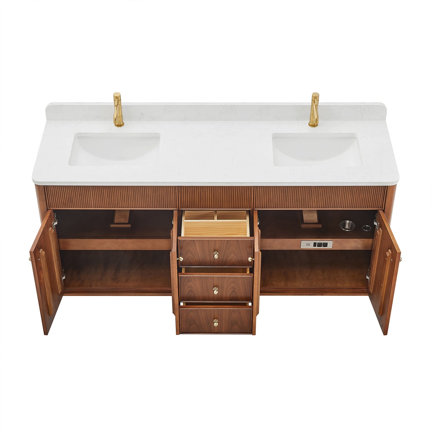 Zogno 72" Double Sink Bath Vanity in Natural Walnut