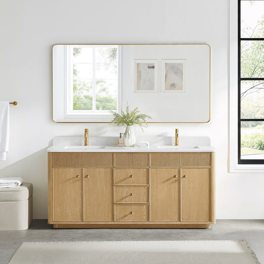 Zogno 72" Double Sink Bath Vanity in Washed Ash Grey