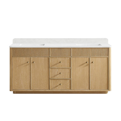 Zogno 72" Double Sink Bath Vanity in Washed Ash Grey