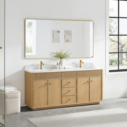 Zogno 72" Double Sink Bath Vanity in Washed Ash Grey