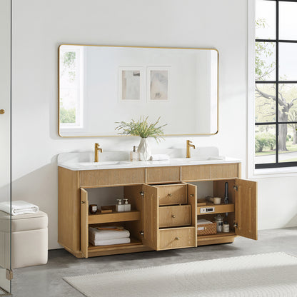 Zogno 72" Double Sink Bath Vanity in Washed Ash Grey
