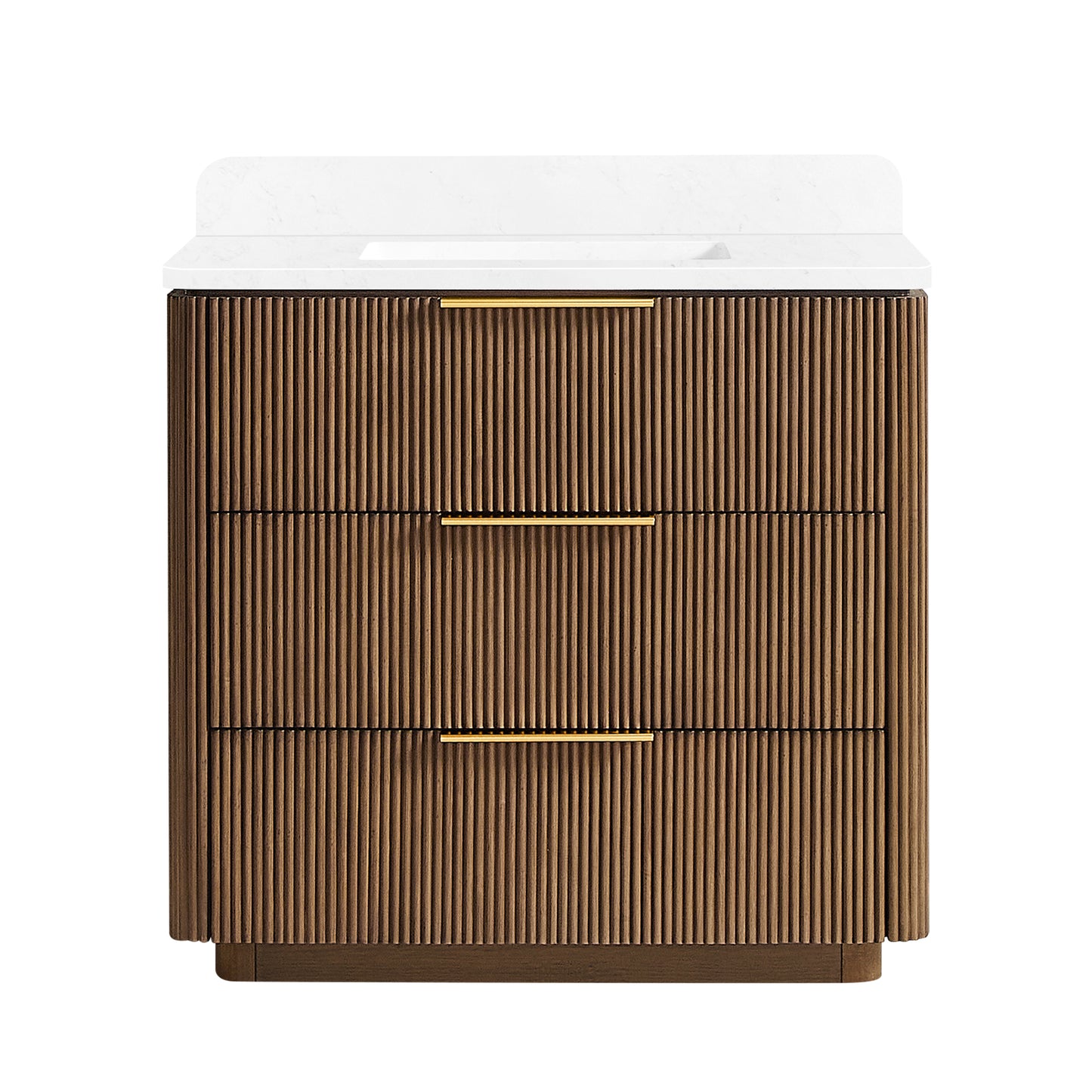 Zanica 36" Single Sink Bath Vanity in Oak Light Walnut