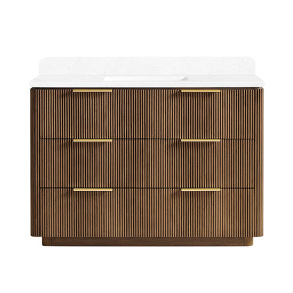 Zanica 48" Single Sink Bath Vanity in Oak Light Walnut