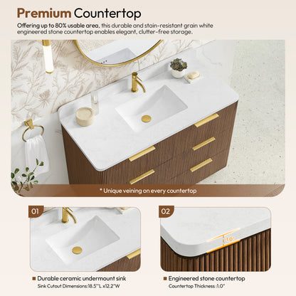 Zanica 48" Single Sink Bath Vanity in Oak Light Walnut