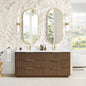 Zanica 72" Double Sink Bath Vanity in Oak Light Walnut