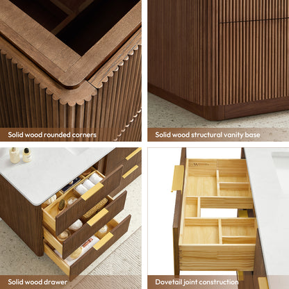 Zanica 72" Double Sink Bath Vanity in Oak Light Walnut