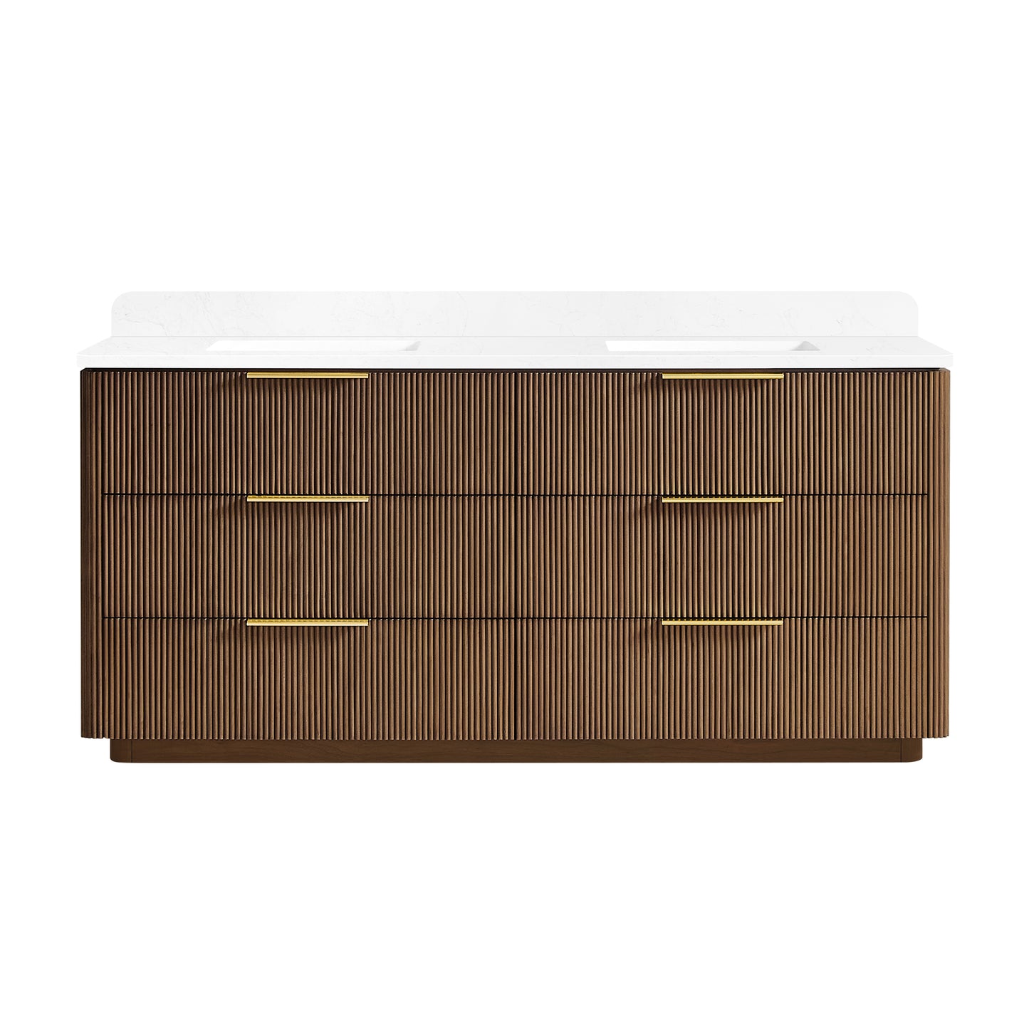 Zanica 72" Double Sink Bath Vanity in Oak Light Walnut