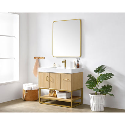 Vittoria 36" Single Bath Vanity in Dark Oak