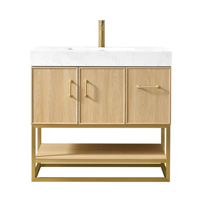 Vittoria 36" Single Bath Vanity in Dark Oak