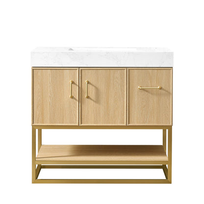 Vittoria 36" Single Bath Vanity in Dark Oak