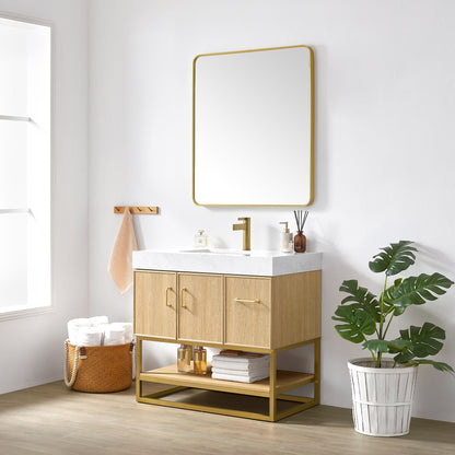 Vittoria 36" Single Bath Vanity in Dark Oak