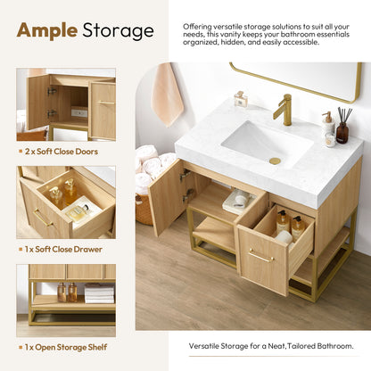Vittoria 36" Single Bath Vanity in Dark Oak