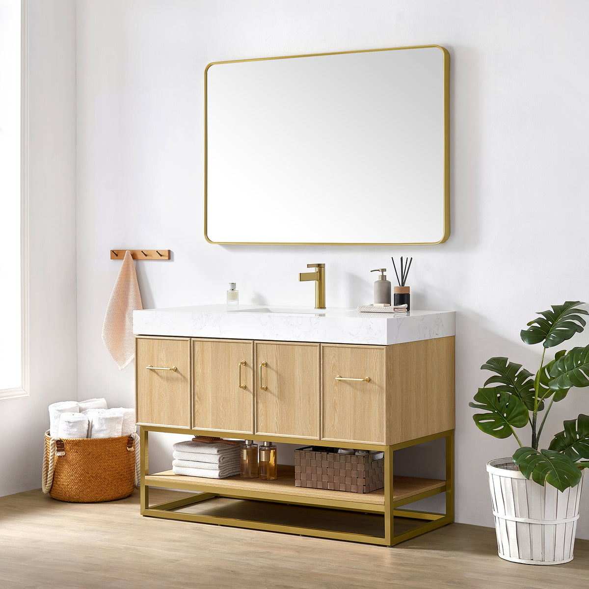 Vittoria 48" Single Bath Vanity in Dark Oak